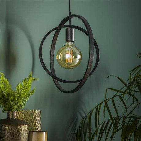 Hanging lamp Otan DH Interior Charcoal LxWxH 46x46x10 Metal Atmospheric photo diagonal front view