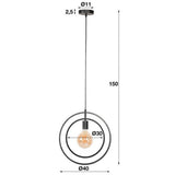 Hanging lamp Otan DH Interior Charcoal LxWxH 46x46x10 Metal White photo size indication