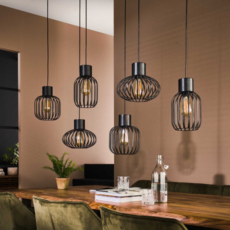 Hanging lamp Luise DH Interior Charcoal LxWxH 143x28x24 Metal Atmosphere photo front view