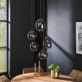 Hanging lamp Felien Chrome DH Interior Chromed LxWxH 150x43x43 Glass Atmospheric photo diagonal front view