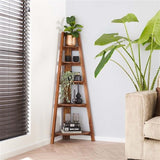 Corner rack Jess DH Interior Acacia LxWxH 135x50x12 Acacia wood Atmospheric photo diagonal front view