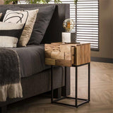 Bedside table Anna-Sophie DH Interior Acacia LxWxH 44x35x28 Acacia wood Atmospheric photo diagonal front view
