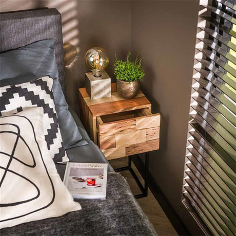 Bedside table Anna-Sophie DH Interior Acacia LxWxH 44x35x28 Acacia wood Ambient photo front view