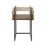 Bedside table Jojo DH Interior Acacia LxWxH 64x39x28 Acacia wood White photo diagonal front view