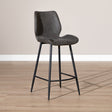 Industrial bar stool Barrel anthracite eco-leather 69 cm - image 1