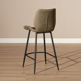 Industrial bar stool Barrel olive green eco-leather 69 cm - image 6