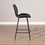 Industrial bar stool Barrel black/anthracite eco-leather 69 cm - image 3