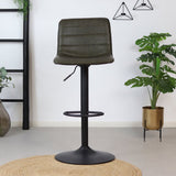 Industrial bar stool Boston leather olive green 60-76 cm - swivel Green Eco-leather 45 cm wide