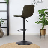 Industrial bar stool Boston leather olive green 60-76 cm - swivel Green Eco-leather 45 cm wide