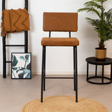 Industrial bar stool Espen cognac eco-leather 64-77 cm - image 3