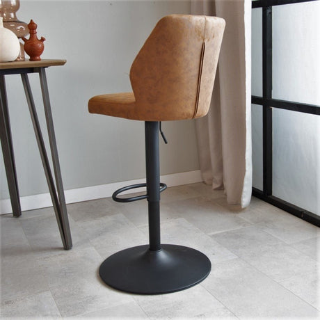 Barstool Grizzly Dimehouse Cognac LxWxH 65x56x52 Microfiber Atmospheric photo diagonal rear view