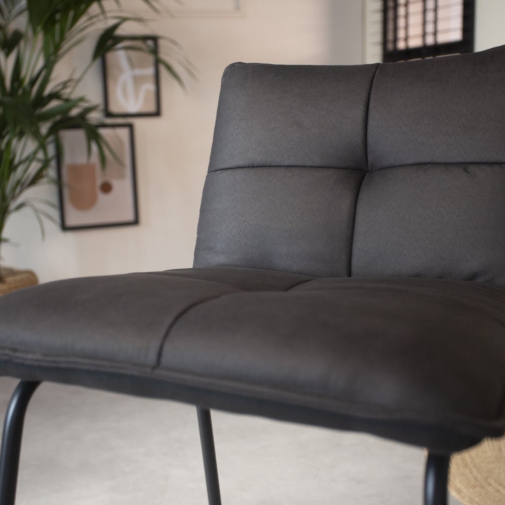 Bar stool Jelle Dimehouse Anthracite LxWxH 63x56x49 Microfiber Atmospheric photo detail