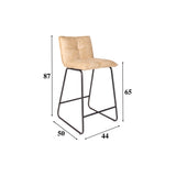 Bar stool Jelle Dimehouse Champagne LxWxH 63x56x49 Microfibre White photo size indication