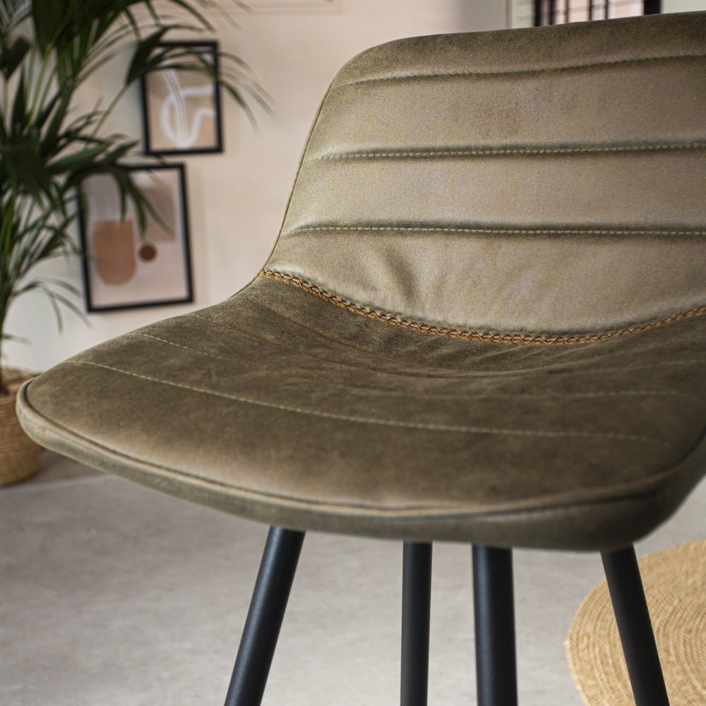 Barstool Kenton Dimehouse Green LxWxH 84x54x49 Microfiber Atmospheric photo detail