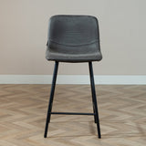Industrial bar stool Mikky anthracite eco-leather 65-78 cm - image 4