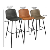 Industrial bar stool Mikky cognac eco-leather 65-78 cm - image 8