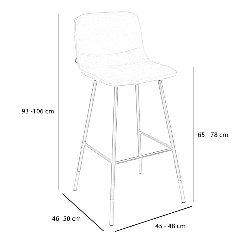 Industrial bar stool Mikky olive green eco-leather 65-78 cm, 46 cm wide