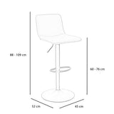 Industrial Bar Stool Texas rotatable eco-leather anthracite 60-76cm 45 cm wide