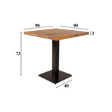 Dining table Bistro table Square Dimehouse Brown LxWxH 97x97x7 Mango wood White photo size indication