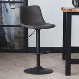 Bar stool Boran Dimehouse Anthracite LxWxH 55x54x53 Eco-leather Atmospheric photo diagonal front view