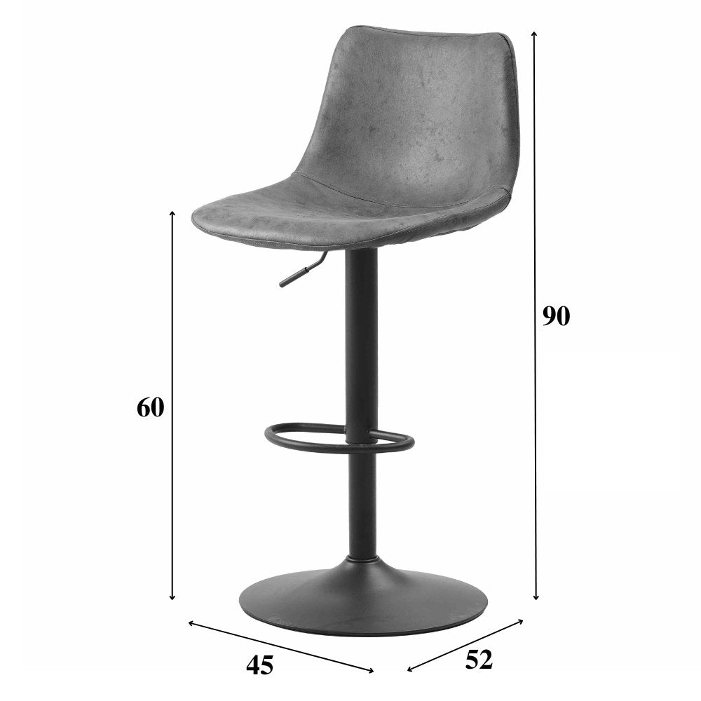 Bar stool Boran Dimehouse Anthracite LxWxH 55x54x53 Eco-leather White photo size indication