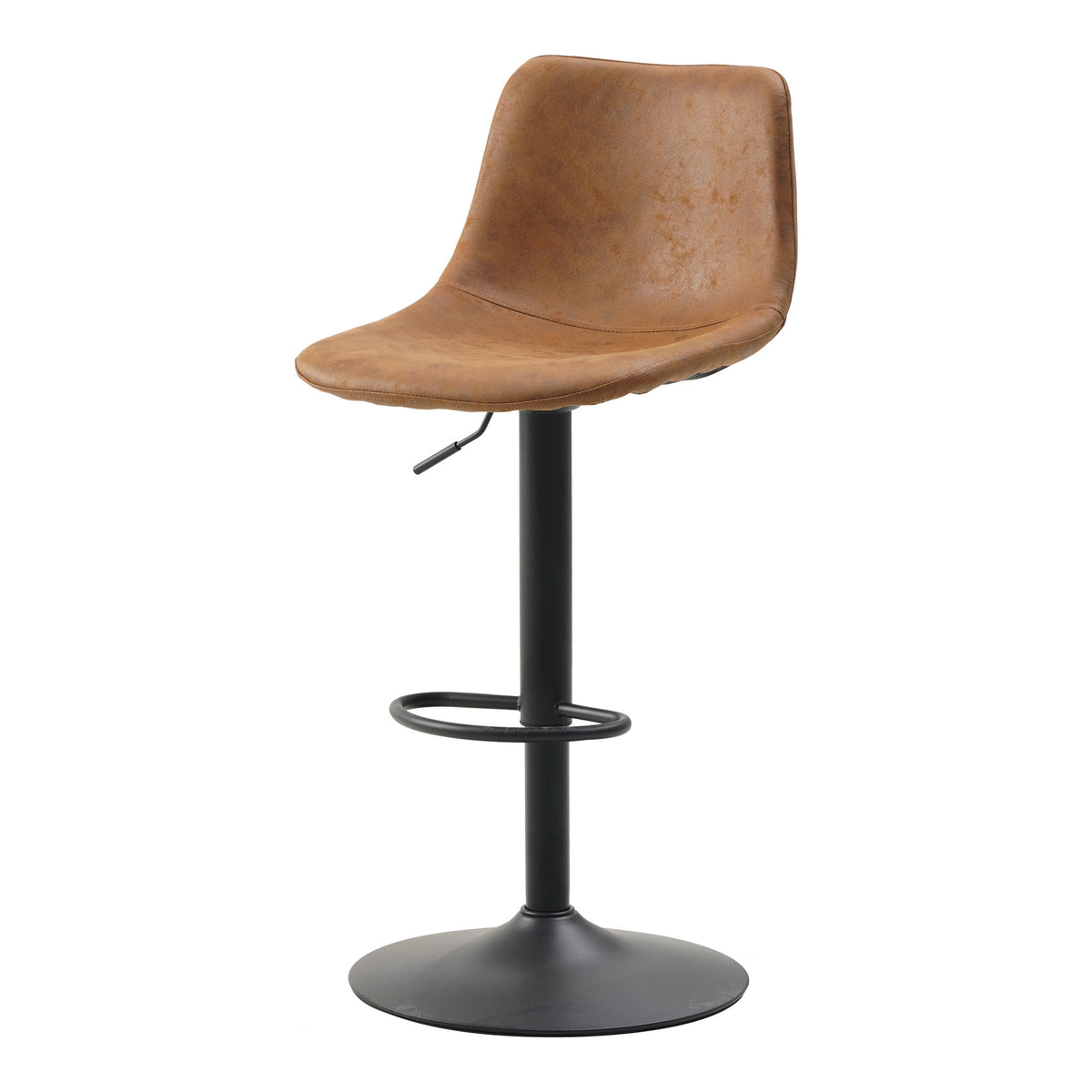 Bar stool Boran Dimehouse Cognac LxWxH 55x54x53 Eco-leather White photo diagonal front view
