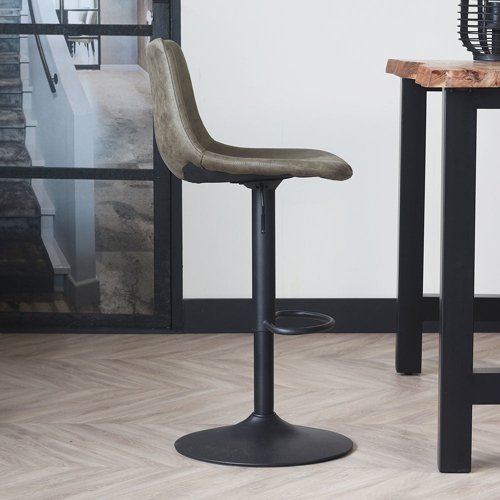 Bar stool Boran Dimehouse Green LxWxH 55x54x53 Eco-leather Atmospheric photo side view