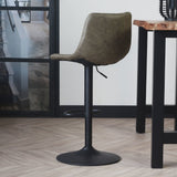 Bar stool Boran Dimehouse Green LxWxH 55x54x53 Eco-leather Atmospheric photo diagonal rear view
