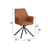 Dining room chair Novan Microfibre Dimehouse Cognac LxWxH 71x64x56 Fabric White photo size indication