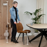 Industrial dining room chair Barrel olive green eco-leather - image 4