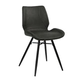 Industrial dining room chair Barrel black/anthracite eco-leather - image 5