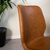 Dining room chair Barry Dimehouse Cognac LxWxH 69x66x48 Faux leather Atmospheric photo detail