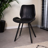 Dining room chair Barry Dimehouse Black LxWxH 69x66x48 Faux leather Atmospheric photo diagonal front view