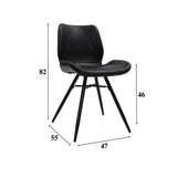 Dining room chair Beau artificial leather Dimehouse Black LxWxH 72x68x50 Faux leather White photo size indication