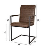 Dining room chair Bras Dimehouse Taupe LxWxH 73x59x58 Faux leather White photo size indication