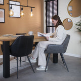 Dining room chair Cara Dimehouse Anthracite LxWxH 78x65x57 Faux leather Atmospheric photo in situation