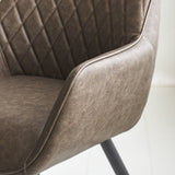 Dining room chair Cara Dimehouse Taupe LxWxH 78x65x57 Faux leather Atmospheric photo detail