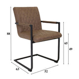 Dining room chair Dean Dimehouse Taupe LxWxH 70x58x57 Fabric White photo size indication