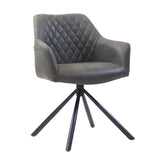 Industrial dining room chair Dex swivel anthracite eco-leather - image 5