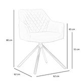 Industrial dining room chair Dex swivel cognac eco-leather - image 8