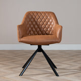 Industrial dining room chair Dex swivel cognac eco-leather - image 2