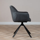 Industrial dining room chair Dex swivel black/anthracite eco-leather - image 3
