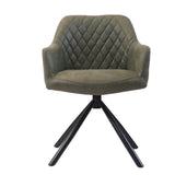 Industrial dining room chair Dex swivel olive green eco-leather - image 5
