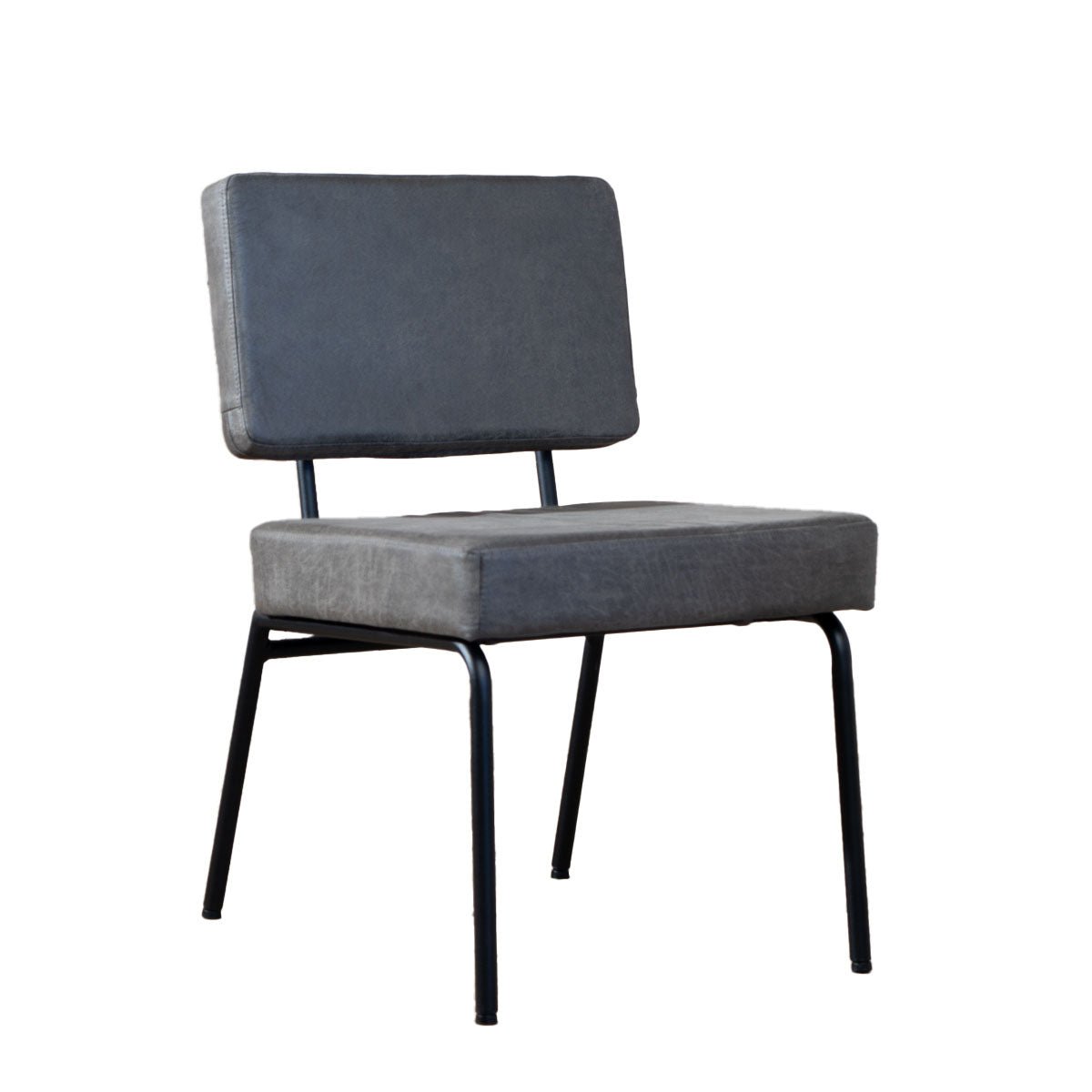 Industrial dining room chair Espen anthracite eco-leather - image 5