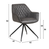 Dining room chair Gian Dimehouse Anthracite LxWxH 73x65x50 Faux leather White photo size indication