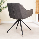 Dining room chair Gian Dimehouse Anthracite LxWxH 73x65x50 Faux leather Atmospheric photo diagonal rear view