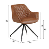 Dining room chair Gian Dimehouse Cognac LxWxH 73x65x50 Faux leather White photo size indication