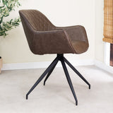 Dining room chair Gian Dimehouse Taupe LxWxH 73x65x50 Faux leather Atmospheric photo side view