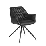 Dining room chair Gian Dimehouse Black LxWxH 73x65x50 Faux leather White photo diagonal front view
