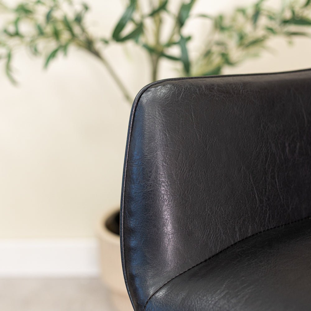 Dining room chair Gian Dimehouse Black LxWxH 73x65x50 Faux leather Atmospheric photo detail